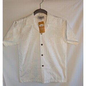 Kids Pacific Legend Apparel White Hawaii Button Up Shirt Size Medium